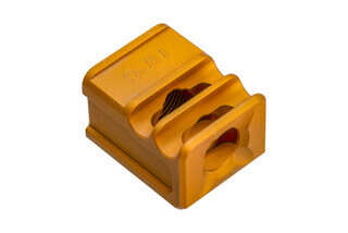 Glock Compensator Gen 4 SPARC V2 Muzzle Brake from Arc Division features a gold anodized finish
